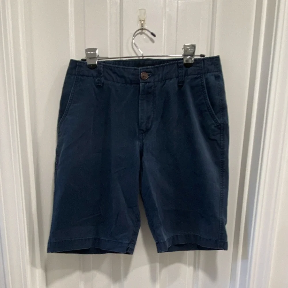 Aéropostale Men's Navy Chino Shorts Cotton‎ Pockets Button Flat Front
